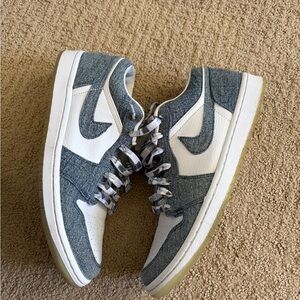 Jordan 1 Denim and White Men's Sneakers